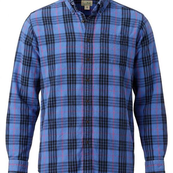 L.L.Bean Other - L.L.Bean Flannel Shirt Mens L-TALL Blue Black Red Plaid Traditional Fit